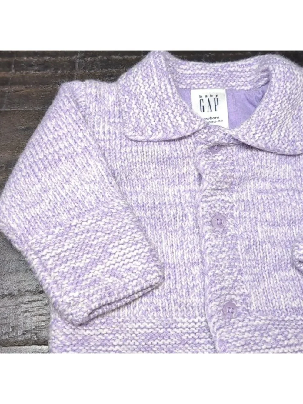 Baby GAP Wool Knit Jacket Buttoned Sweater Purple Size 3-6 m 12-17 lb